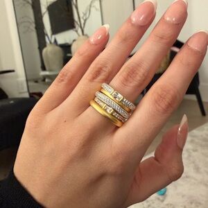 Freida Rothman Pave Caged Ring - SILVER AND GOLD